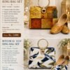 Elegant Printed Ring Handle Handbag